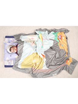 NEW COMERS - Ultra Soft Plush Baby Blanket for Newborn Grey-Orange