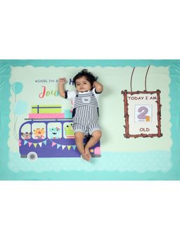 NEW COMERS - Milestone Newborn Baby's Monthly Photoshoot Blanket & Props Thread Count(150/300) -403