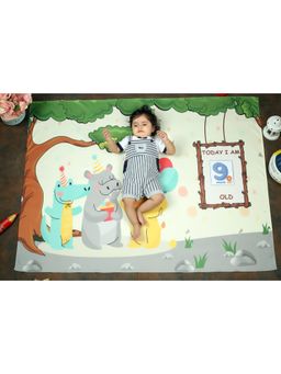 NEW COMERS - Milestone Newborn Baby's Monthly Photoshoot Blanket & Props Thread Count(150/300) -407