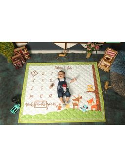 NEW COMERS - Milestone Newborn Baby's Monthly Photoshoot Blanket & Props Count (80/152) Green - 501