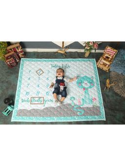 NEW COMERS - Milestone Newborn Baby's Monthly Photoshoot Blanket & Props -Thread Count(80/153) -502
