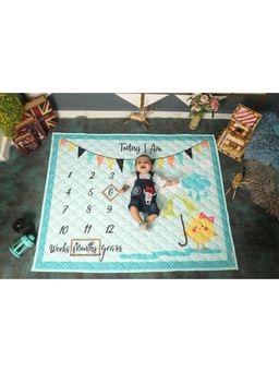 NEW COMERS - Milestone Newborn Baby's Monthly Photoshoot Blanket & Props -Thread Count(80/156) -506