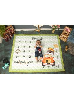 NEW COMERS - Milestone Newborn Baby's Monthly Photoshoot Blanket & Props -Thread Count(80/157) -507