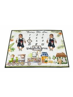 NEW COMERS - Milestone Newborn Baby's Monthly Photoshoot Blanket & Props -Thread Count(80/159) -511