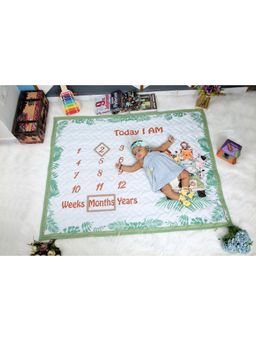 NEW COMERS - Milestone Newborn Baby's Monthly Photoshoot Blanket & Props -Thread Count(80/161) -514