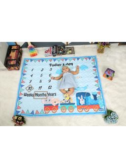 NEW COMERS - Milestone Newborn Baby's Monthly Photoshoot Blanket & Props Count (80/165) Blue -521