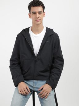 Calvin Klein - Black Solid Regular Fit Nylon Jacket