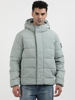 Calvin Klein - Green Solid Regular Fit Nylon Jacket