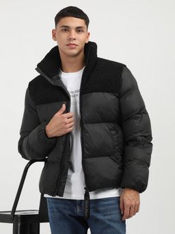 Calvin Klein - Black Solid Regular Fit Polyester Jacket