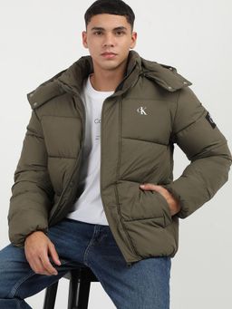 Calvin Klein - Olive Solid Regular Fit Nylon Jacket