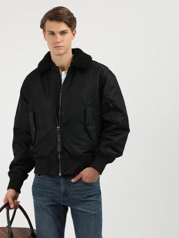 Calvin Klein - Black Solid Relaxed Fit Nylon Jacket
