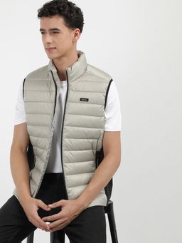 Calvin Klein - Beige Quilted Regular Fit Polyester Jacket