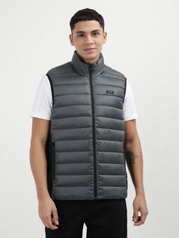 Calvin Klein - Grey Quilted Regular Fit Polyester Jacket