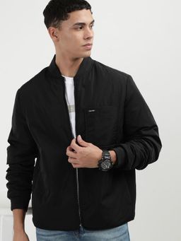 Calvin Klein - Black Solid Regular Fit Polyester Jacket