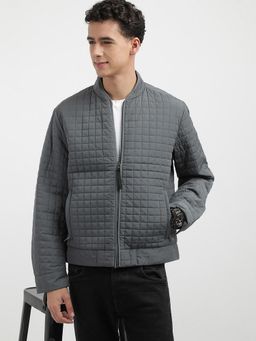 Calvin Klein - Grey Quilted Regular Fit Polyester Jacket