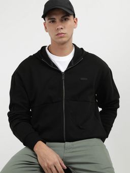 Calvin Klein - Black Logo Solid Relaxed Fit Cotton Jacket