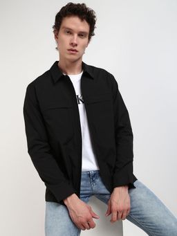 Calvin Klein - Black Solid Boxy Fit Polyester Jacket