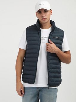 Calvin Klein - Blue Quilted Regular Fit Nylon Jacket