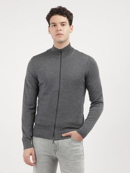 Calvin Klein - Grey Solid Regular Fit Wool Jacket
