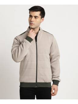 Turtle - Men Grey Knitted Full Sleeve Regular Fit Solid Reversible Windcheater Jacket