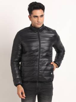 Turtle - Men Dark Grey Nylon Full Sleeve Regular Fit Solid Windcheater Jacket