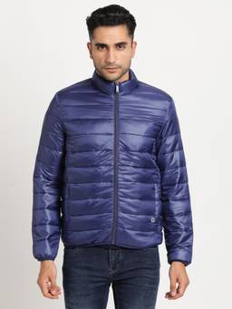Turtle - Men Blue Nylon Full Sleeve Regular Fit Solid Windcheater Jacket