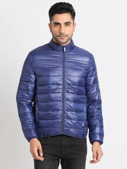 Turtle - Men Blue Nylon Full Sleeve Regular Fit Solid Windcheater Jacket