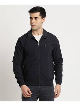 Turtle - Men Blue Nylon Full Sleeve Regular Fit Solid Windcheater Jacket
