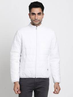 Turtle - Men White Nylon Sleeveless Regular Fit Solid Windcheater Jacket
