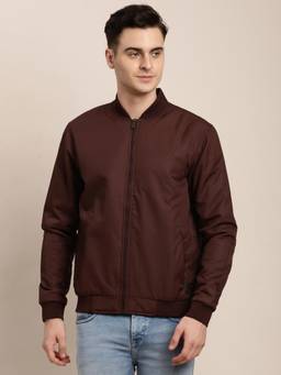 Turtle - Men Maroon Polyester Full Sleeve Regular Fit Solid Windcheater Jacket