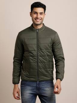 Turtle - Men Green Nylon Full Sleeve Regular Fit Solid Windcheater Jacket
