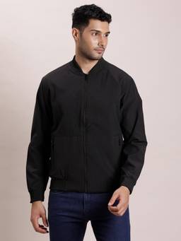 Turtle - Men Navy Blue Nylon Full Sleeve Regular Fit Solid Windcheater Jacket