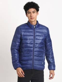 Turtle - Men Blue Nylon Full Sleeve Regular Fit Solid Windcheater Jacket