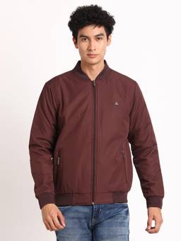 Turtle - Men Maroon Cotton Stretch Full Sleeve Regular Fit Solid Windcheater Jacket