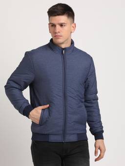 Turtle - Men Blue Nylon Full Sleeve Regular Fit Solid Windcheater Jacket