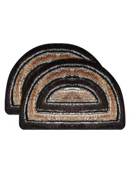 Kuber Industries - Brown Soft Microfibre Bathroom Door Mats (Pack of 2)