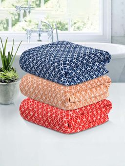 Kuber Industries - Multi-Color Microfiber Bath Towels (Pack of 3)