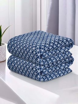 Kuber Industries - Blue Circle Microfibre Bath Towels (Pack of 2)