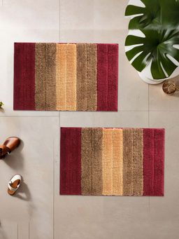 Kuber Industries - Multi-Color Microfiber Water Absorbent Bathroom Mats (Pack of 2)