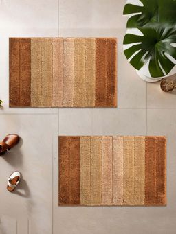 Kuber Industries - Brown Microfiber Water Absorbent Bathroom Mats (Pack of 2)