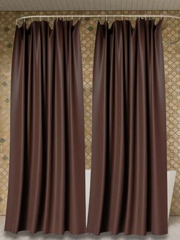 Kuber Industries - Brown Shelf Lining Pvc Shower Curtains (Pack Of 2) (7 Feet)