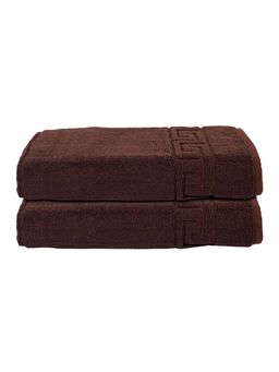 Kuber Industries - Brown Greek Design Super Absorbent Cotton Bath Towels (Pack of 2)