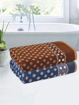 Kuber Industries - Multi-Color Dot Cotton Bath Towels (Pack of 2)
