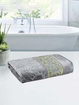 Kuber Industries - Velvet Grey Soft Cotton Bath Towel
