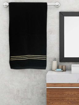 Kuber Industries - Black Luxurious Soft Cotton Bath Towel