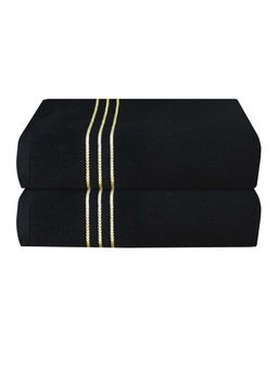 Kuber Industries - Black Luxurious Soft Cotton Bath Towels (Pack of 2)