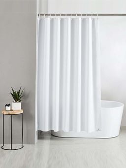 Kuber Industries - White Solid Peva Shower Curtain (7 Feet)
