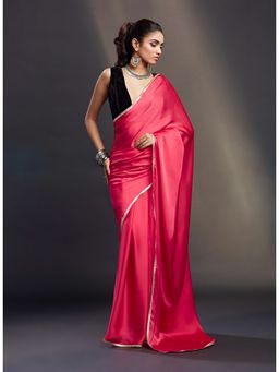 PHATAKAA - Coral Saree Without Blouse