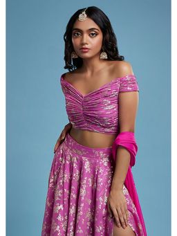 PHATAKAA - Purple Off Shoulder Blouse