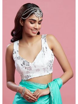 PHATAKAA - White & Silver Barfi Blouse